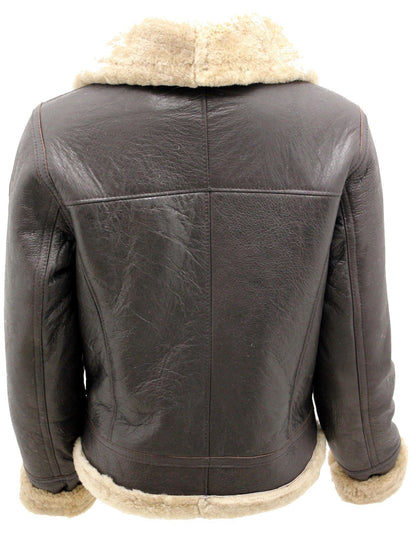 Womens B3 Sheepskin Brown Leather Jacket-Portland