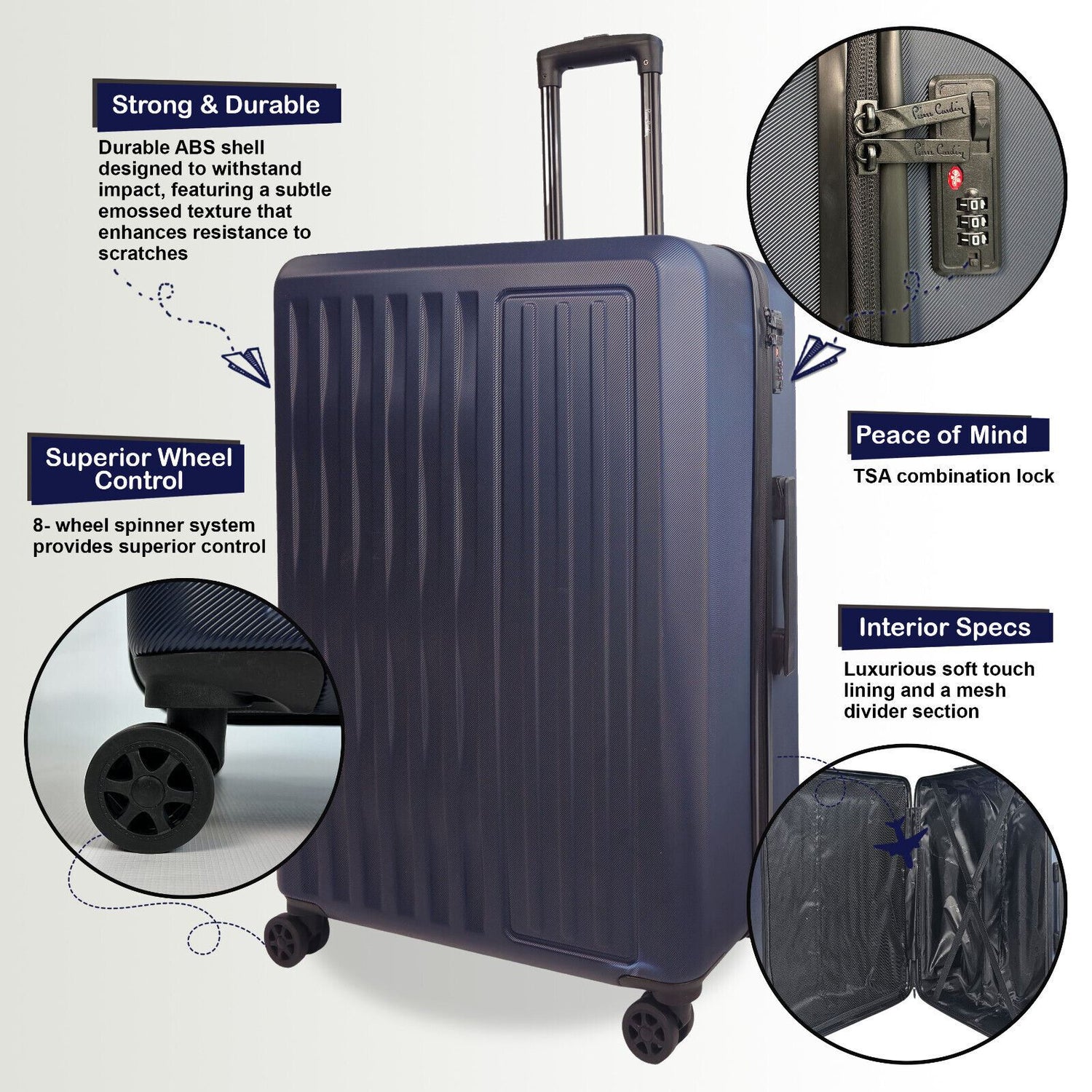 Cullman Large Hard Shell Suitcase in Navy