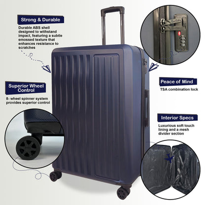 Cullman Large Hard Shell Suitcase in Navy