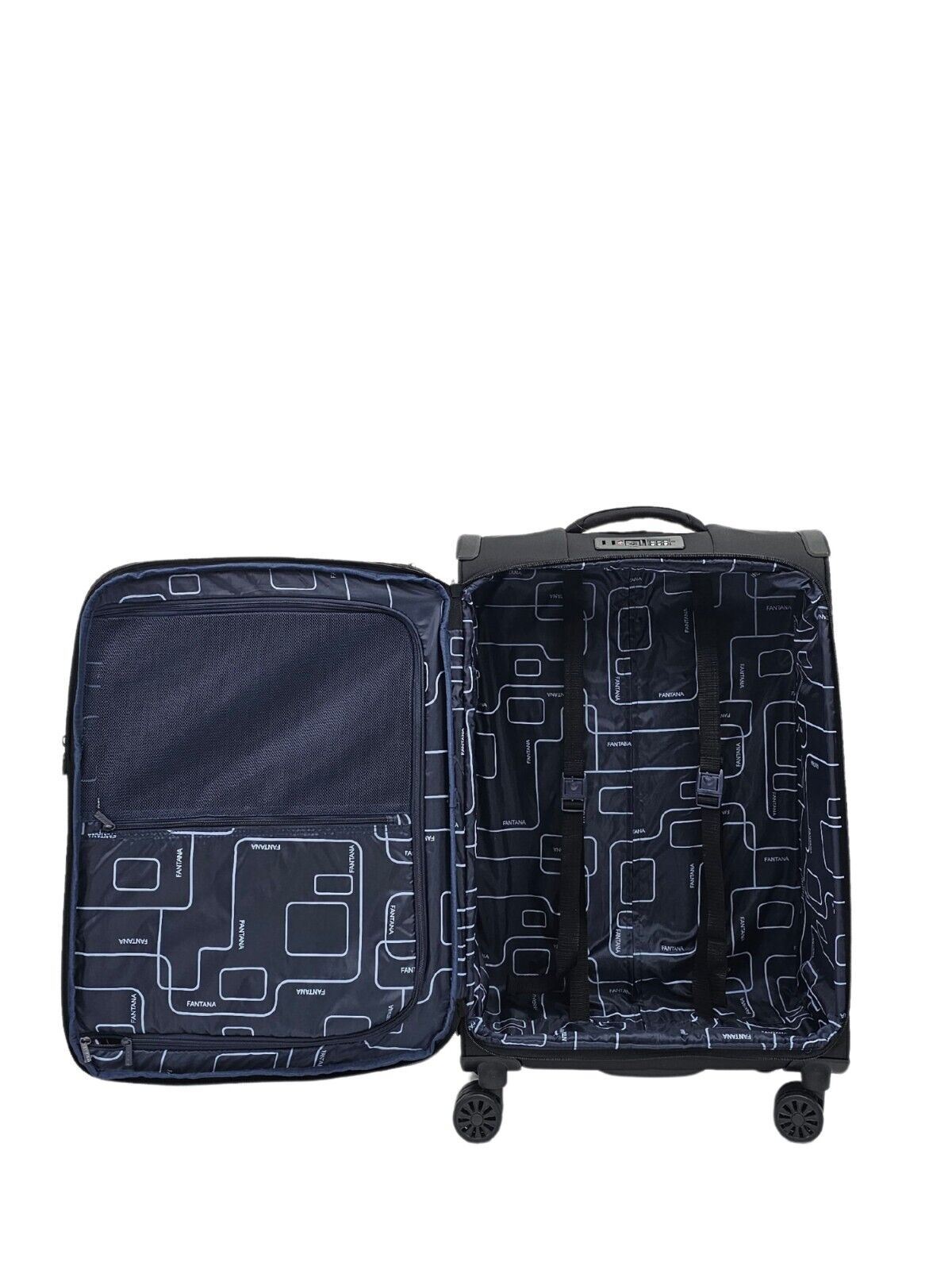 Lightweight Black Suitcases 4 Wheel Luggage Travel Cabin Bag