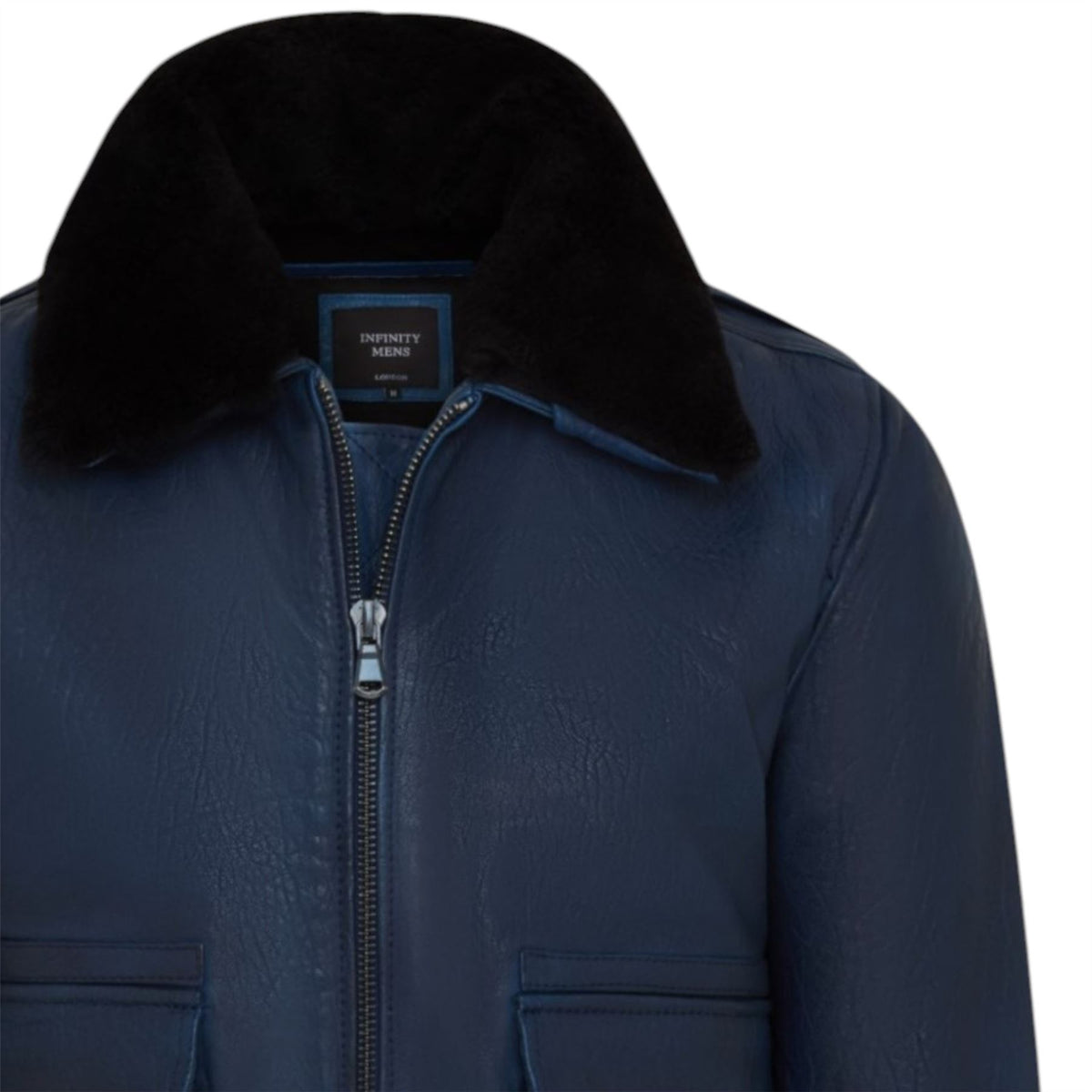Mens Leather Aviator Bomber Jacket - Lunar