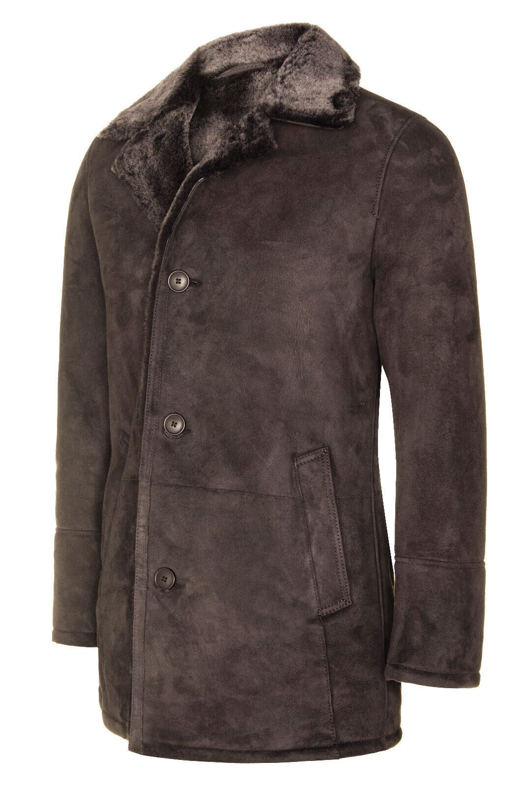 Mens Suede Sheepskin Classic Car Coat-Littlehampton