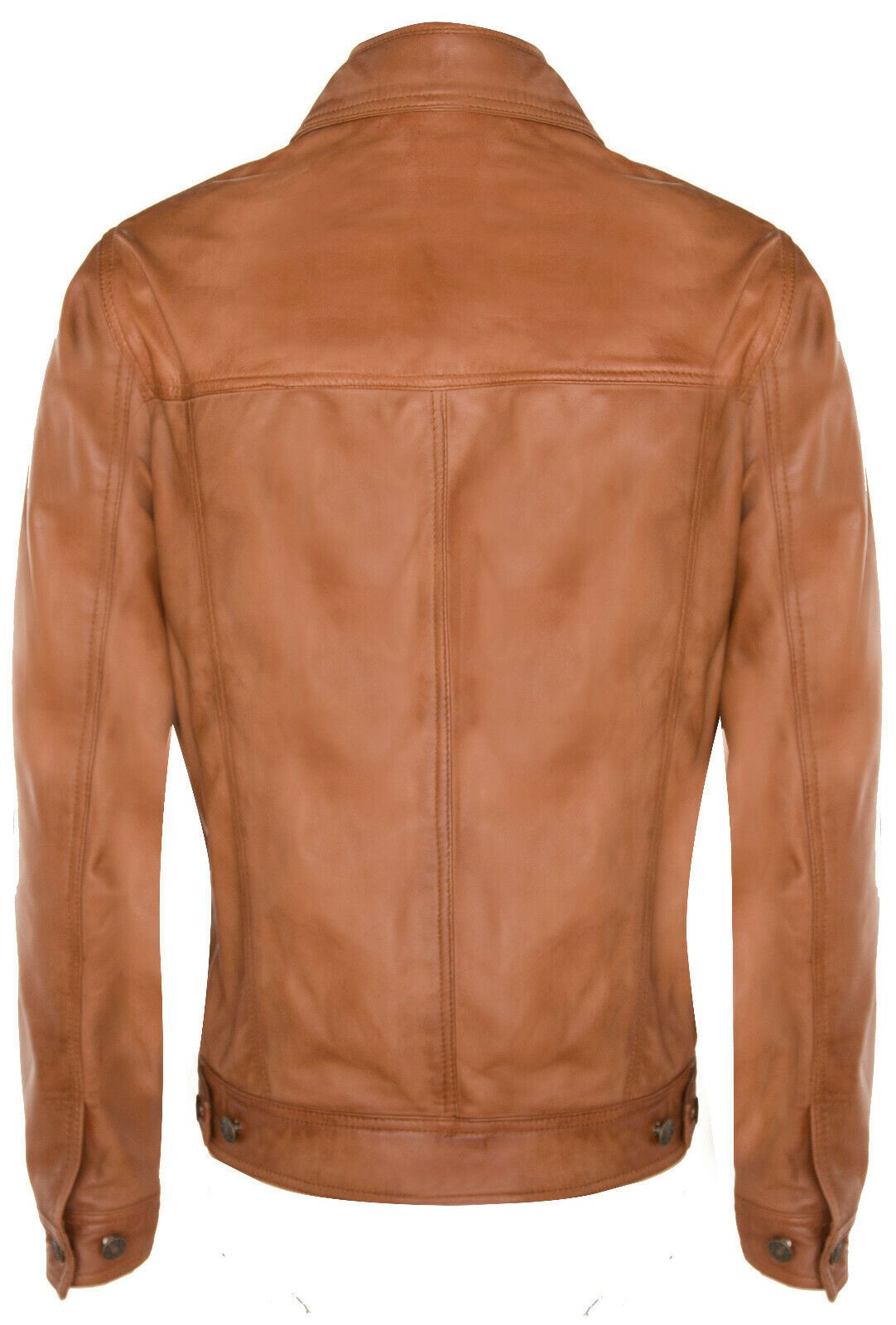 Mens Leather Trucker Jacket-Dartford