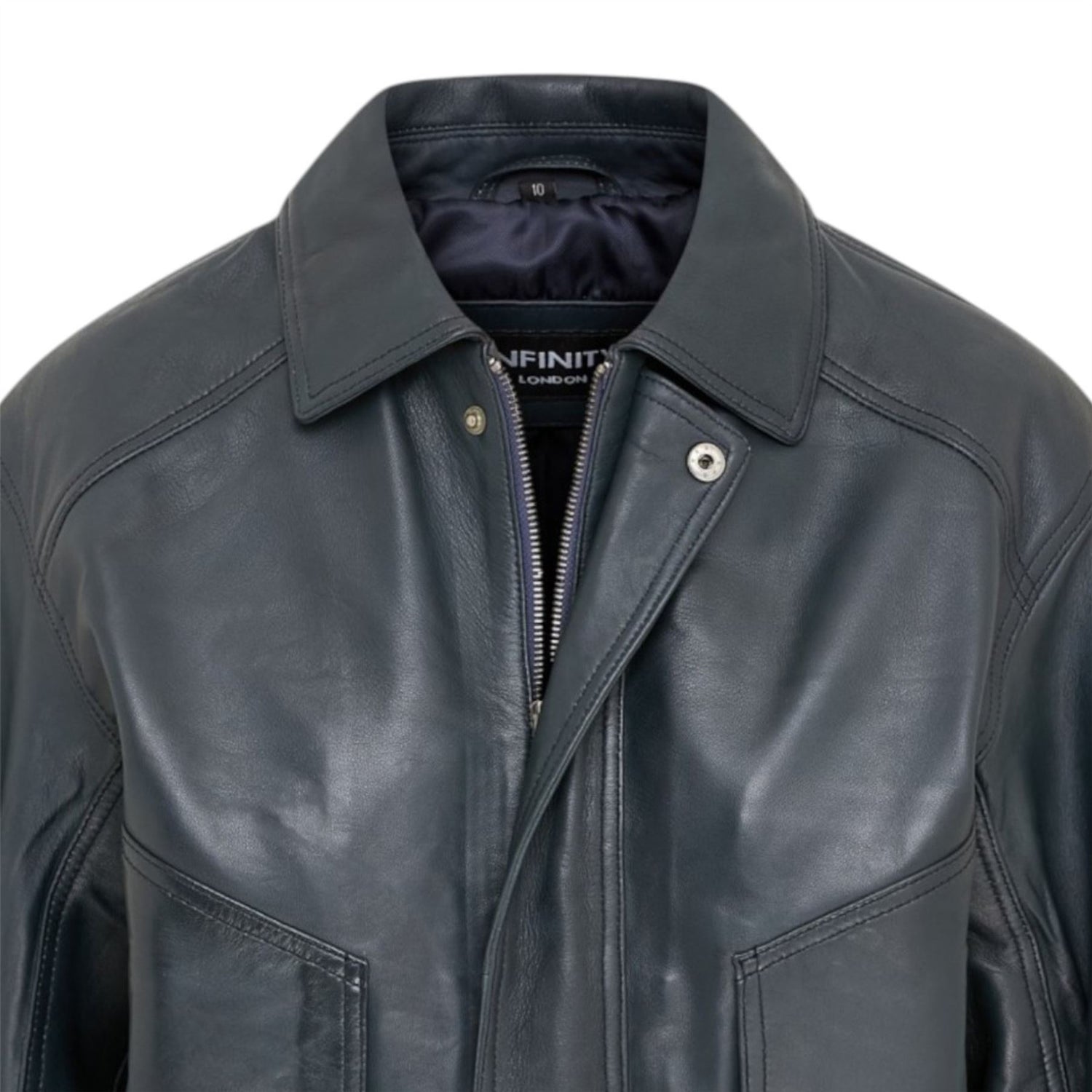 Womens Leather Biker Bomber Oversized Jacket - Blouson