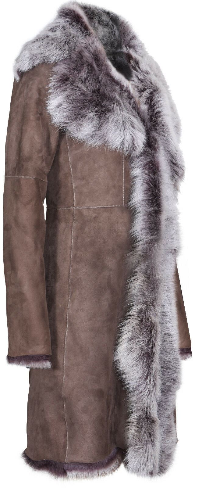 Womens Suede Toscana Sheepskin Trench Coat-Rochester