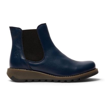 Fly London Womens Navy Chelsea Leather Ankle Boots - SALV195