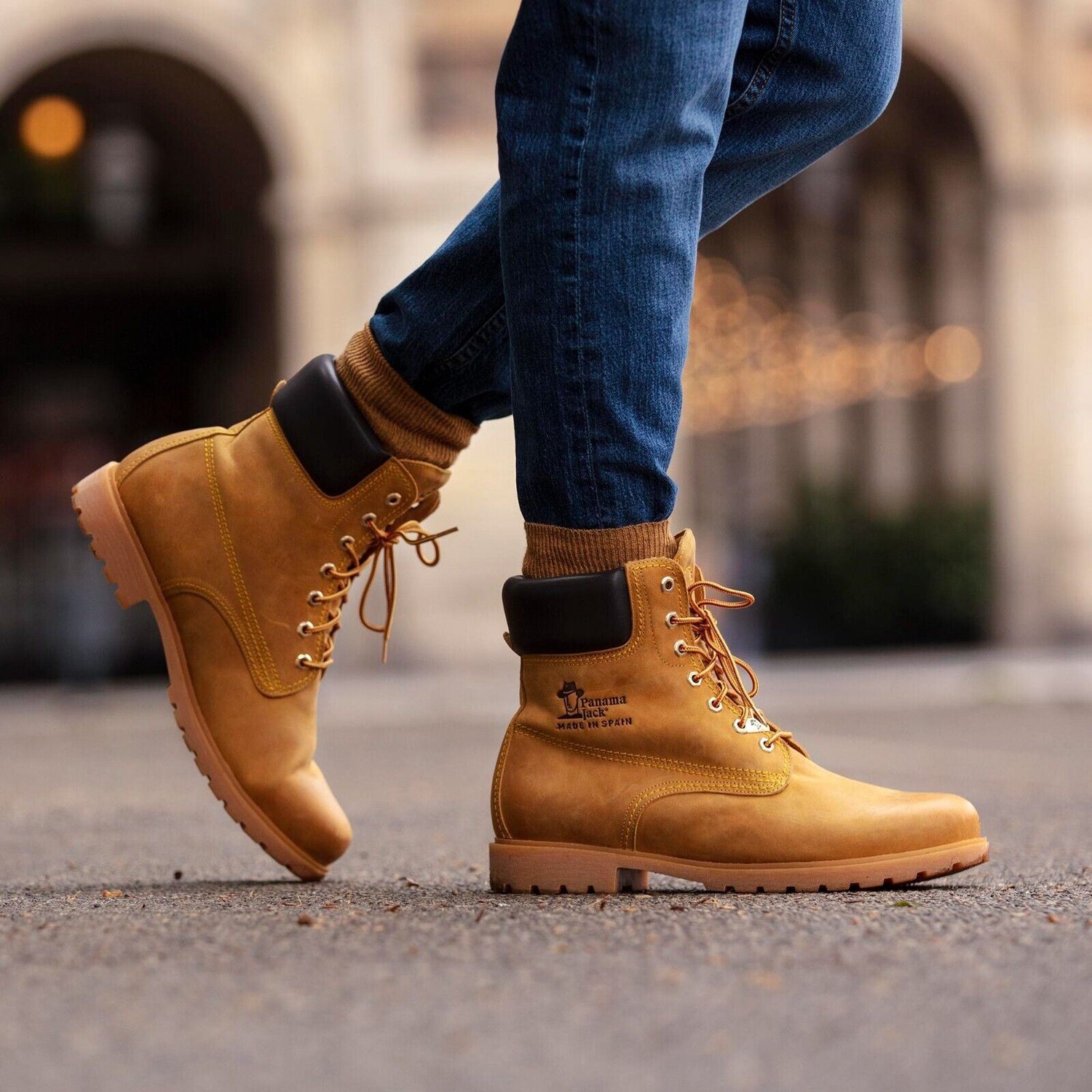 Panama Jack 03 C1 Mens Boots Tan Waterproof Leather Lace Up Hiking Ankle Chukka