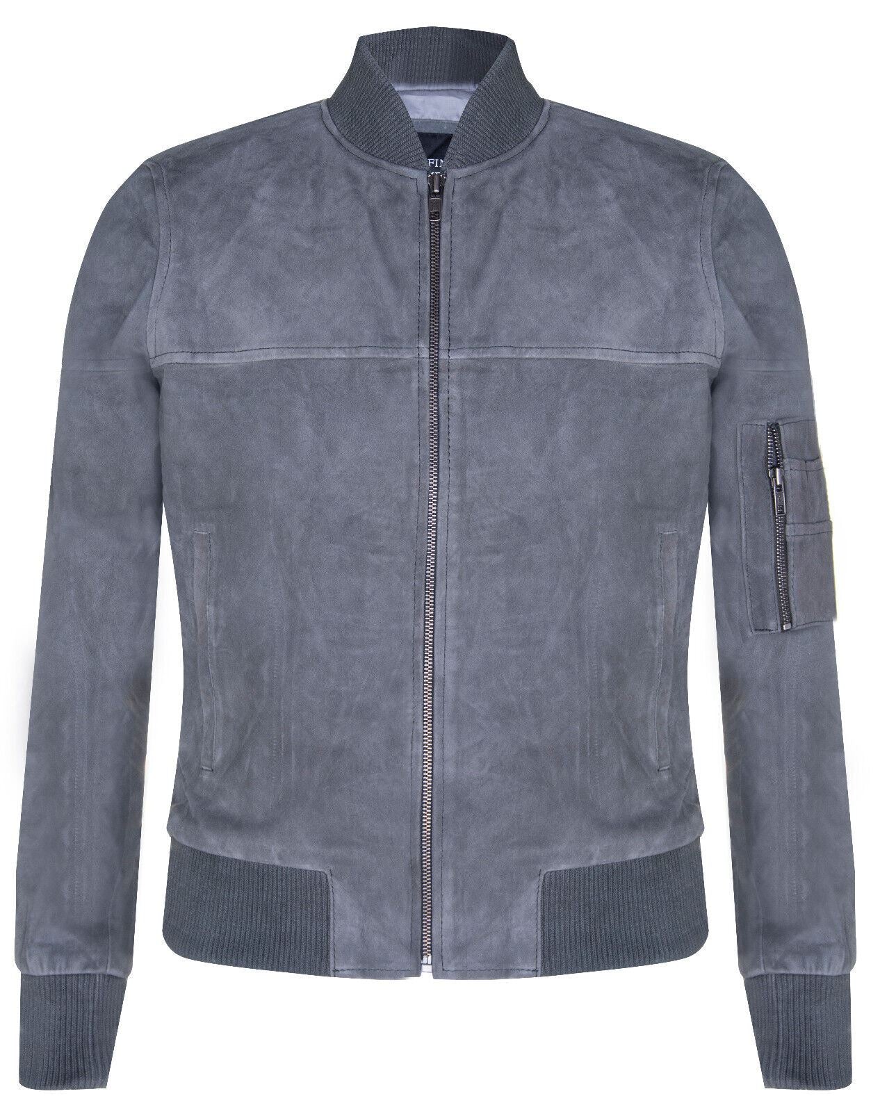 Mens Suede MA-1 Bomber Jacket-Cosham