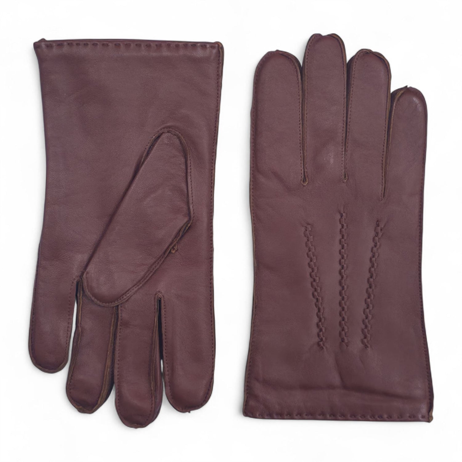 Men’s Italian Leather Warm Wool Lining Winter Stich Design Gloves - M-LGV-205