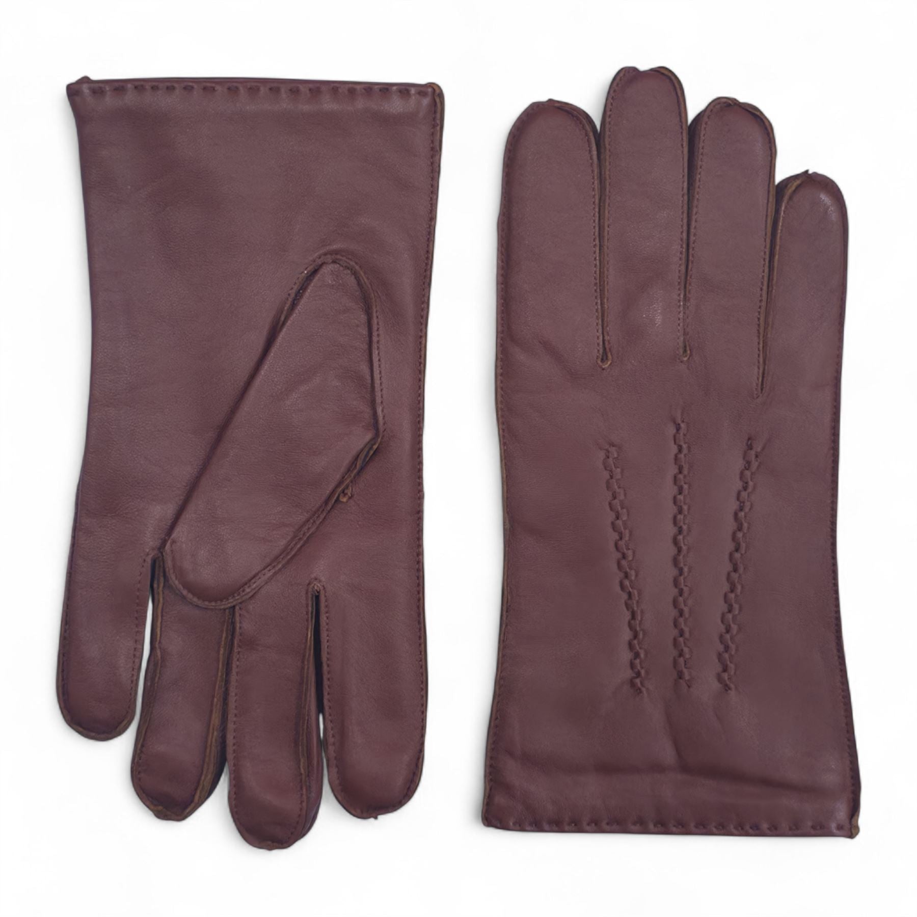 Men’s Italian Leather Warm Wool Lining Winter Stich Design Gloves - M-LGV-205