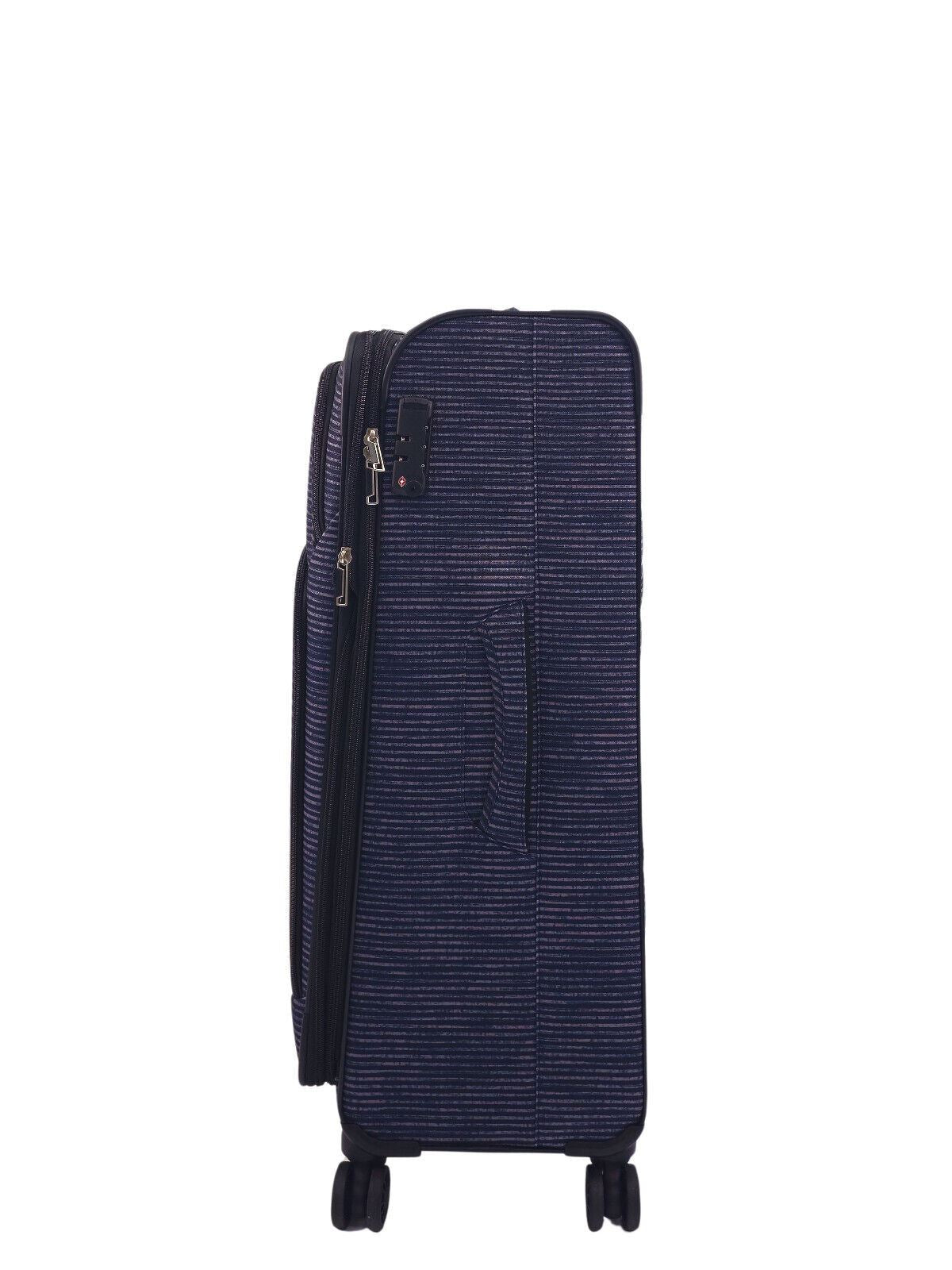 Ashville Large Soft Shell Suitcase in Lines