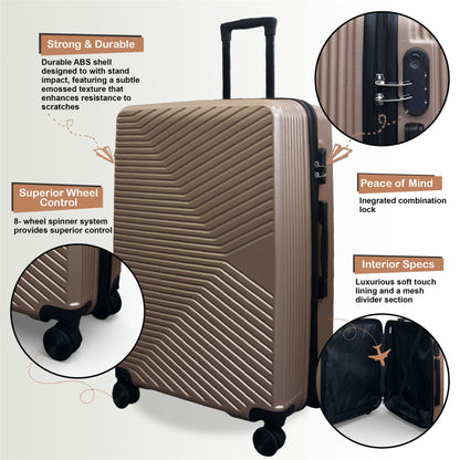 Junee Large Hard Shell Suitcase in Gold