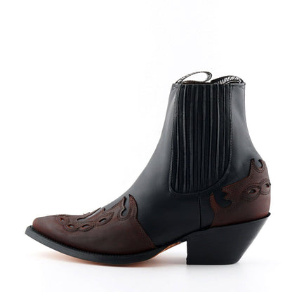 Grinders Unisex Leather Black Western Boots- Arizona Lo