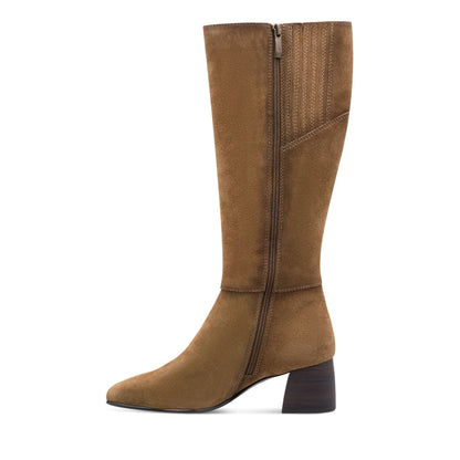 Tamaris Womens Camel Brown Leather Knee High Heel Riding Boots