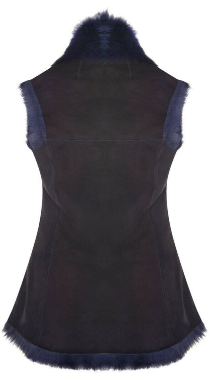Womens Warmer Toscana Sheepskin Long Gilet-Seaford