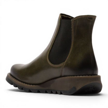Fly London Womens Diesel Green Chelsea Leather Ankle Boots - SALV195