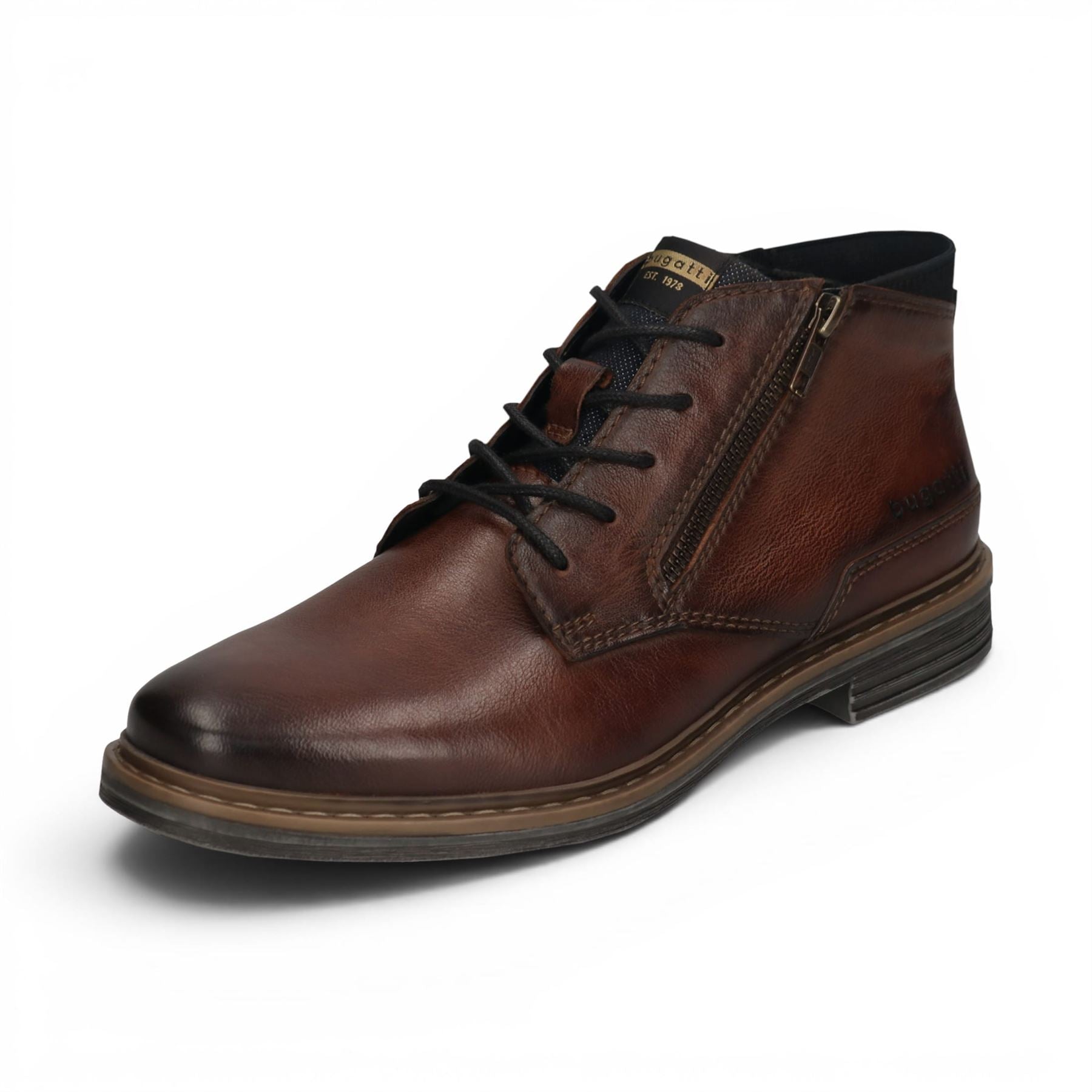 Bugatti Mens Brown Leather Lace-up Chukka Ankle Boots - Rigalo Evo C30