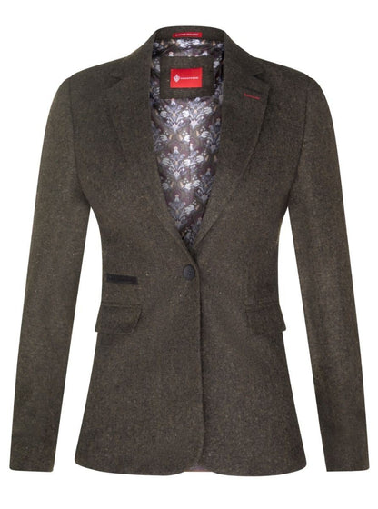 Womens 1920s Olive Green Wool Classic Retro Vintage Blazer