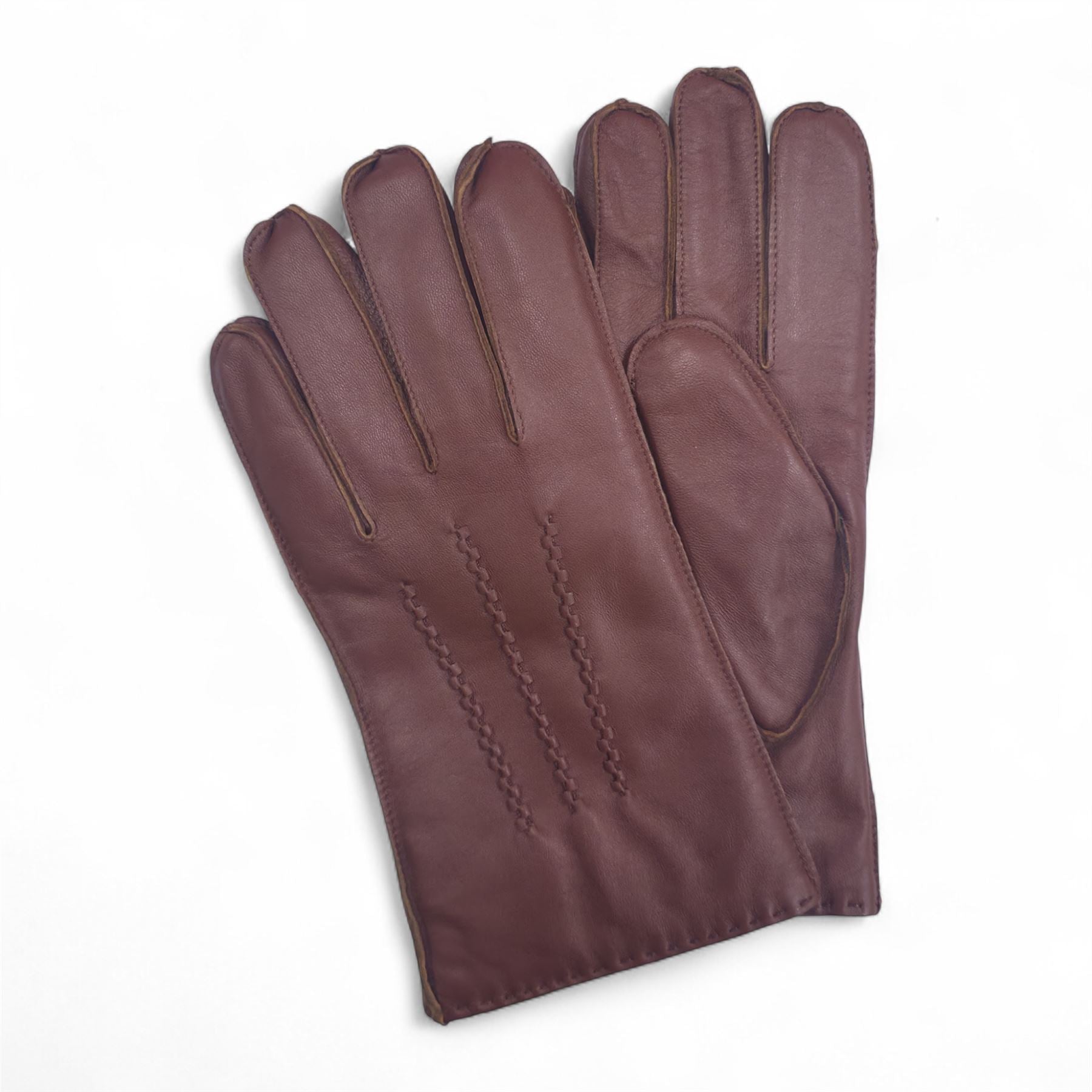 Men’s Italian Leather Warm Wool Lining Winter Stich Design Gloves - M-LGV-205