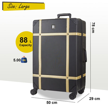 Alexandria Large Hard Shell Suitcase in Black Gold
