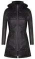Womens Leather Hooded Quilted Parka Coat-Olney - Upperclass Fashions 