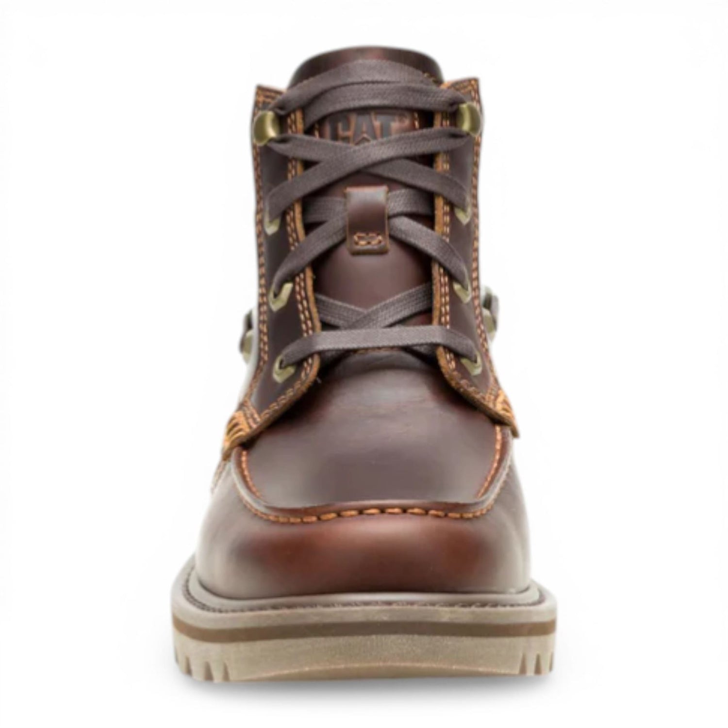 CAT (Caterpillar) Mens Tan Brown Leather Hiking Ankle Boots - Colorado Boat-Mid