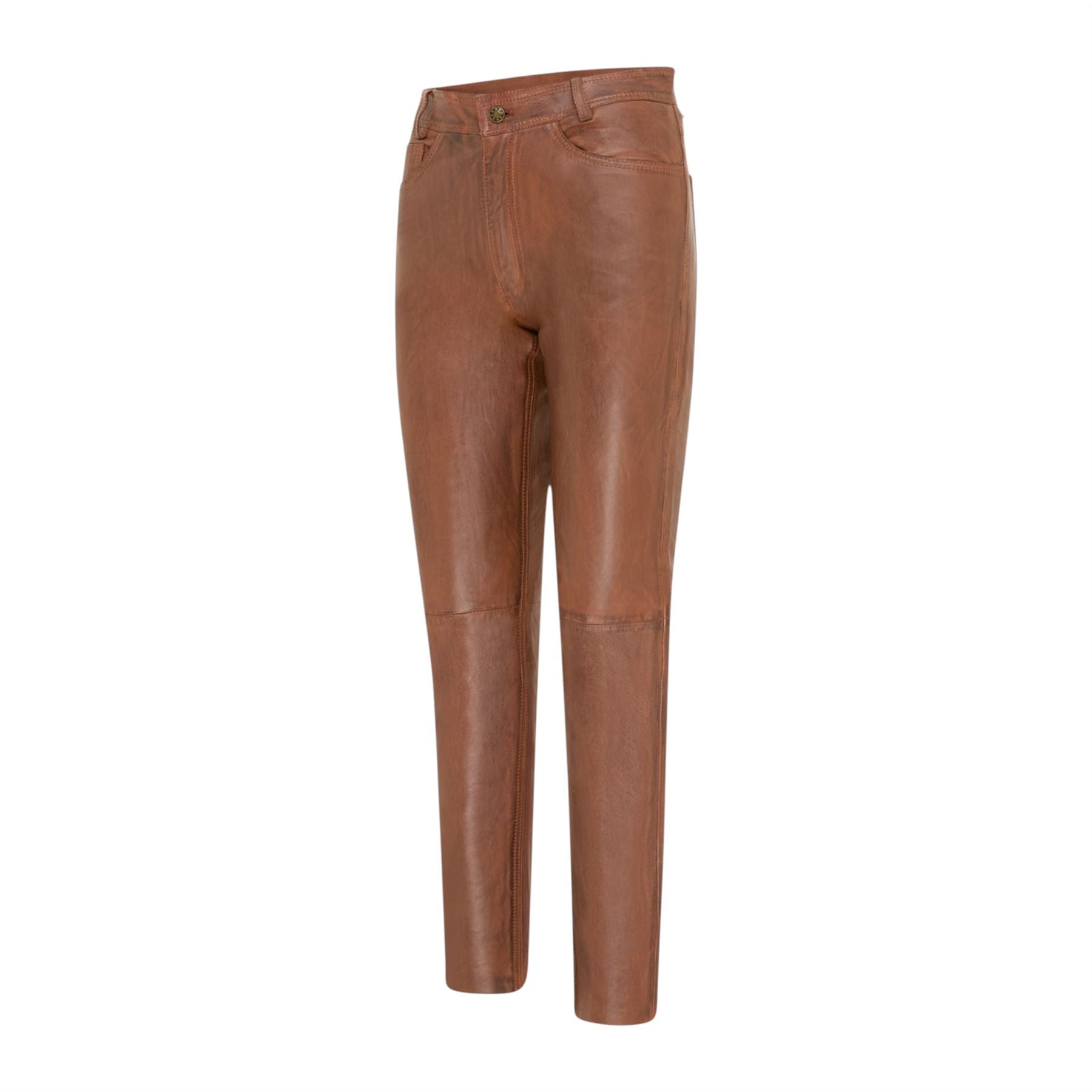 Womens Lamb Leather 501 Biker Jeans - Ankara