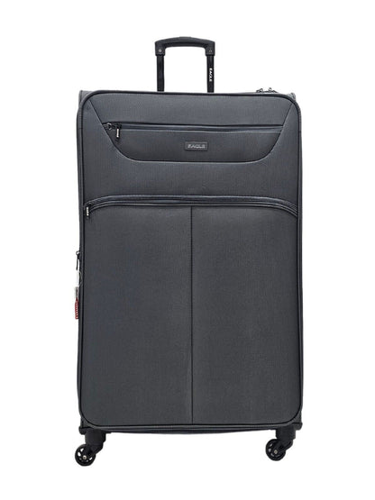 Lightweight Soft Grey Suitcases Set 4 Wheel Luggage Travel TSA Cabin
