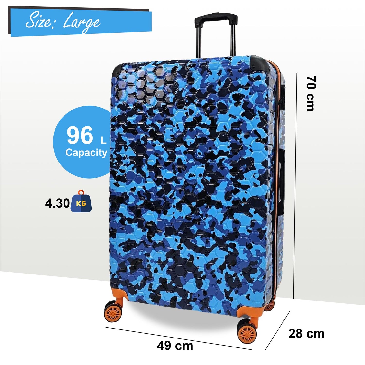 Brantley Large Hard Shell Suitcase in Blue