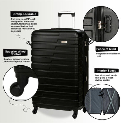 Crossville Large Hard Shell Suitcase in Black
