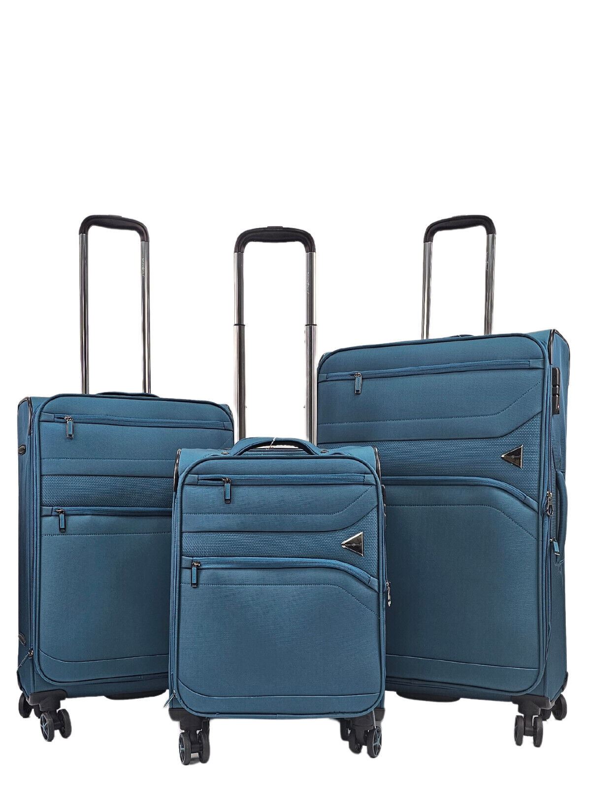Clayton Set of 3 Soft Shell Suitcase in Teal