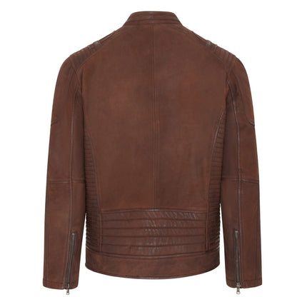 Mens Buff Leather Caf� Racer Biker Jacket - Trowbridge