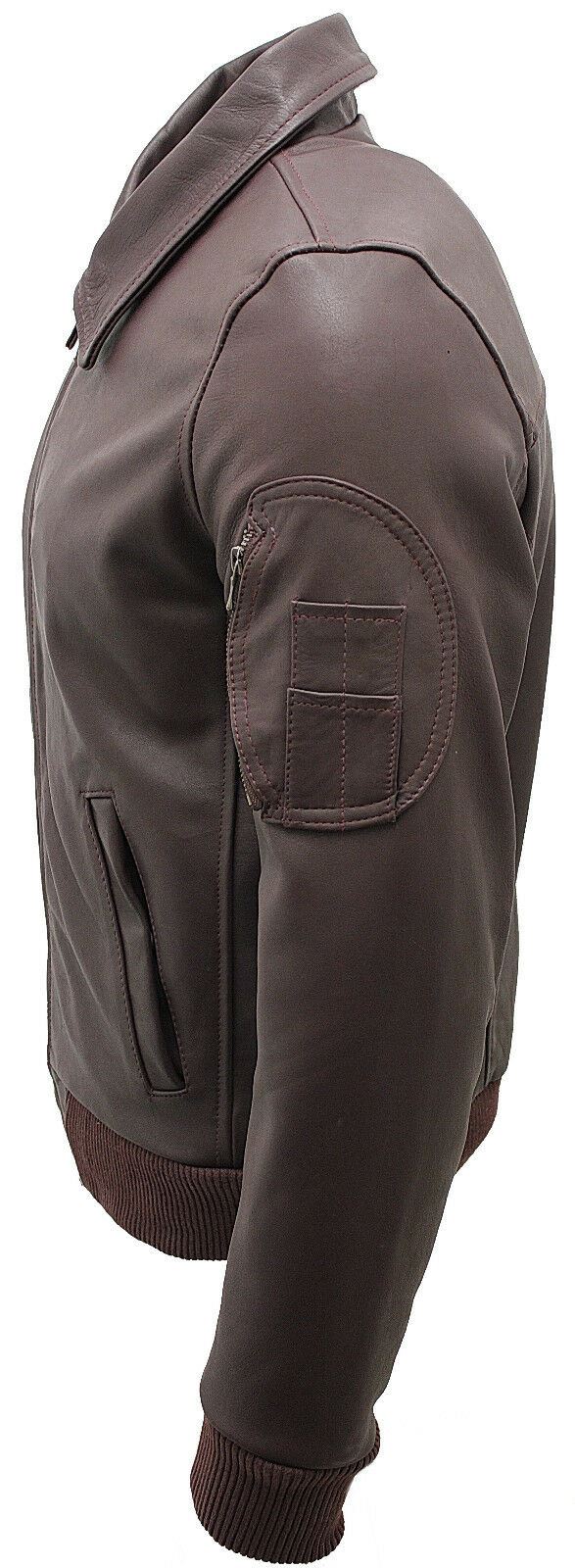 Mens Cowhide A2 Leather Bomber Jacket-Chingford