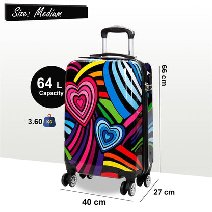 Brooks Set of 3 Hard Shell Suitcase in Hearts