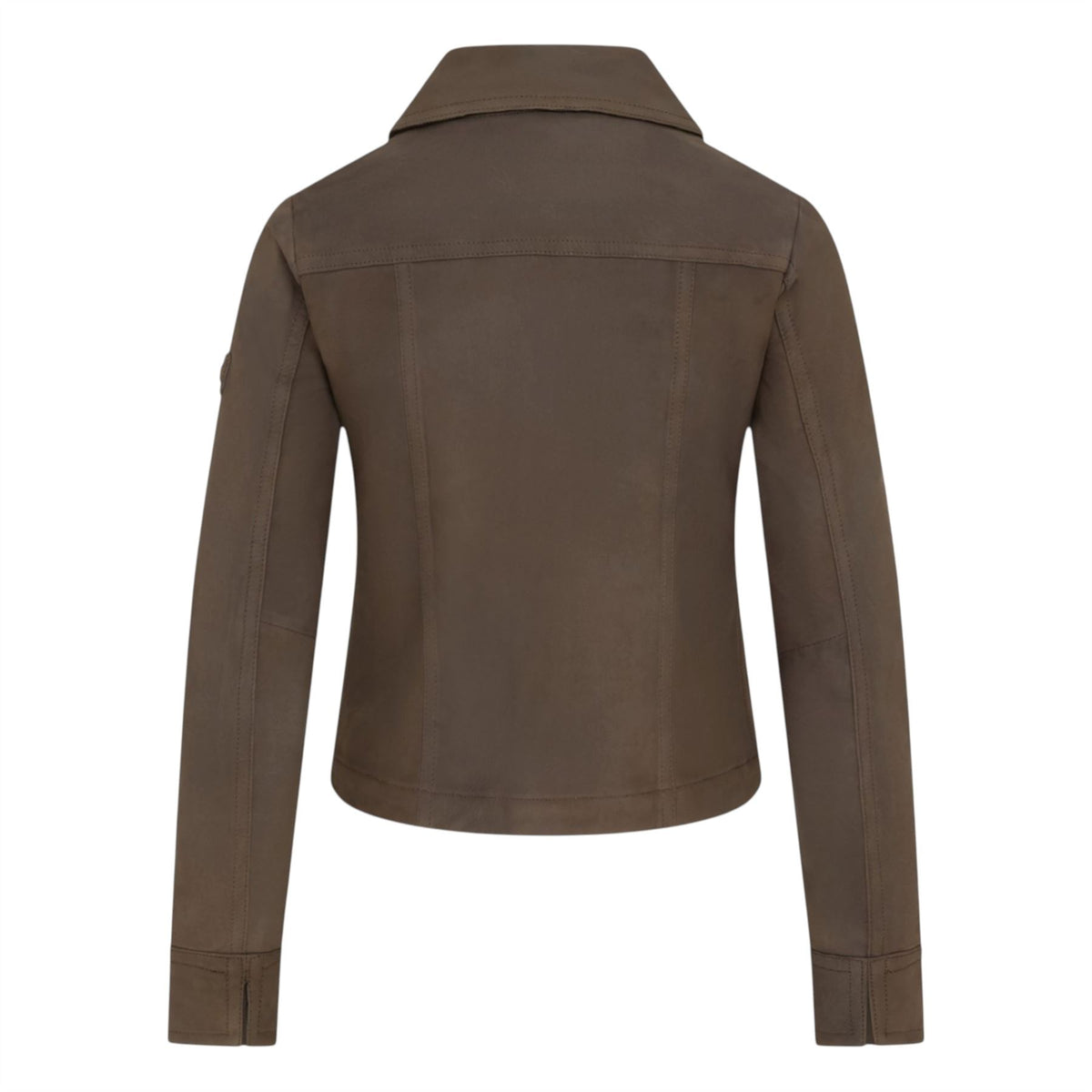 Womens Leather Shacket Collar Jacket - Lofar