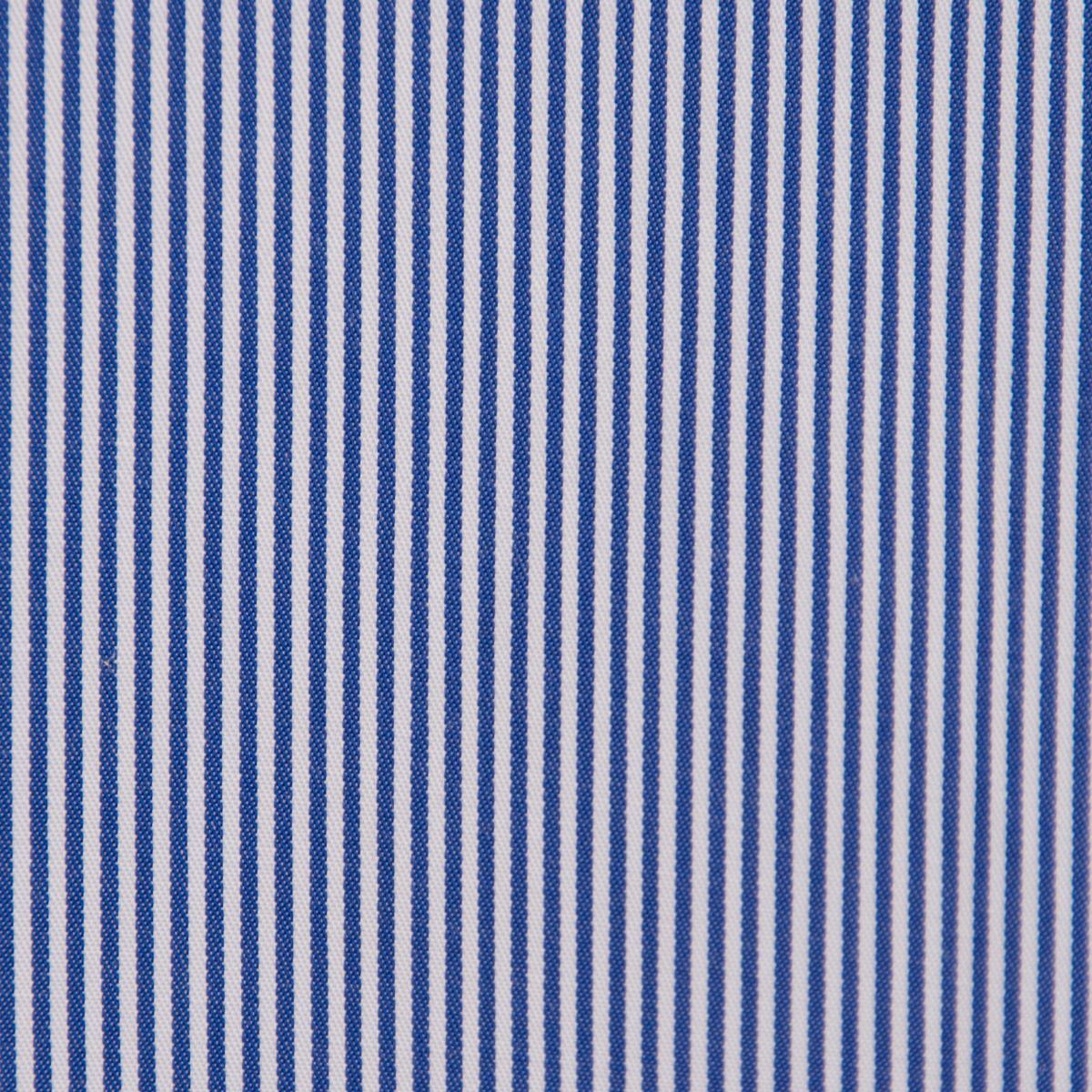 Mens Peaky Blinders Removable Collar Nehru Royal Blue Striped Collarless Shirt