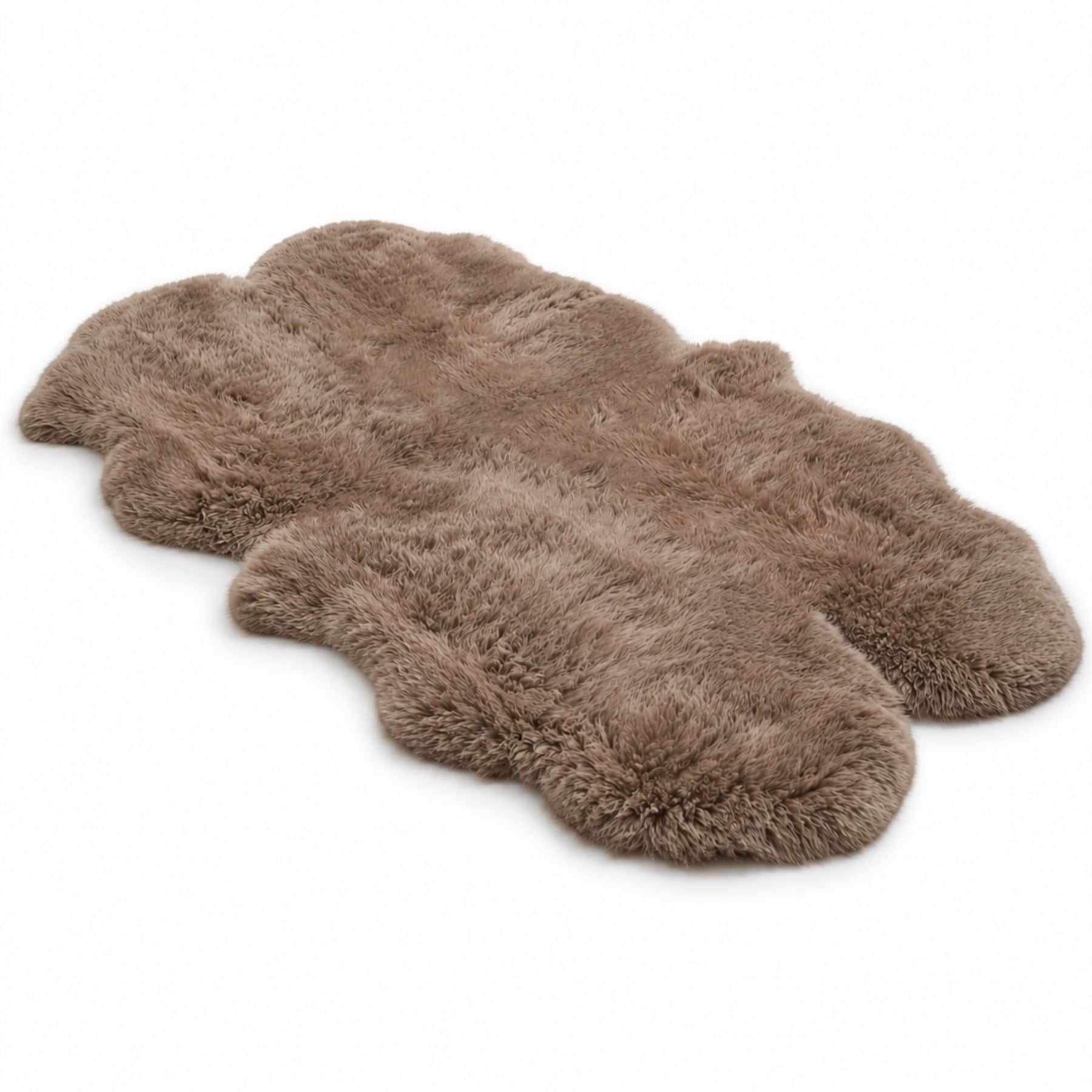 Genuine Sheepskin Quad Natural Fluffy Silky Soft Real Wool Rug