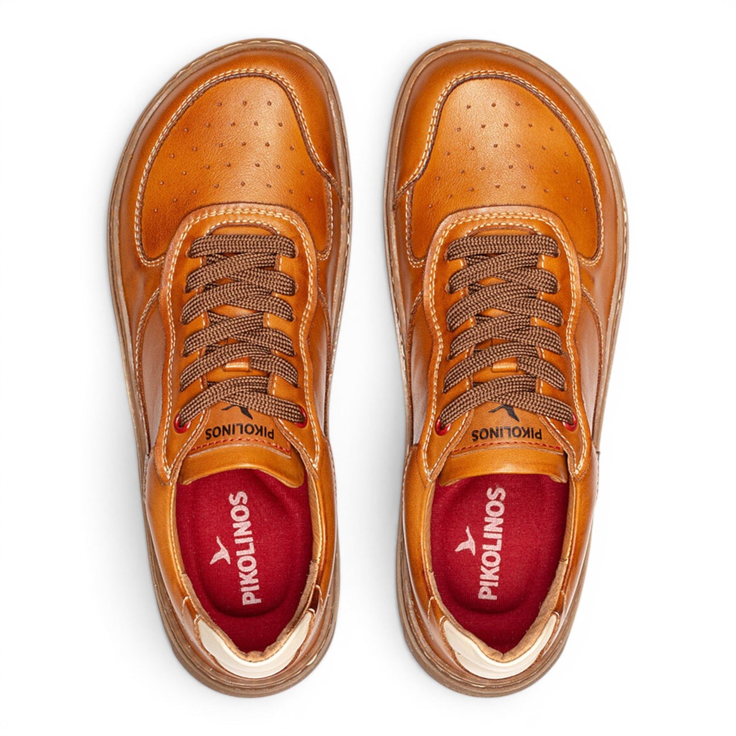 Pikolinos Tan Brown Leather Sneakers Trainer Barefoot Shoes - Aranjuez