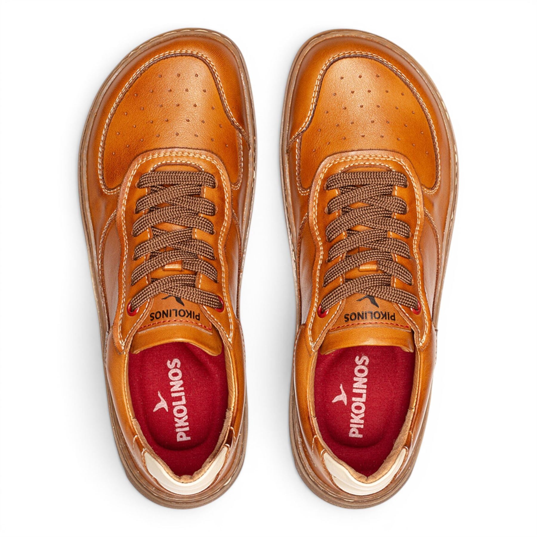 Pikolinos Tan Brown Leather Sneakers Trainer Barefoot Shoes - Aranjuez
