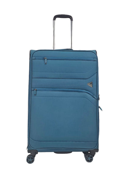 Lightweight Blue Suitcases 8 Wheel Luggage Travel Holiday Bag