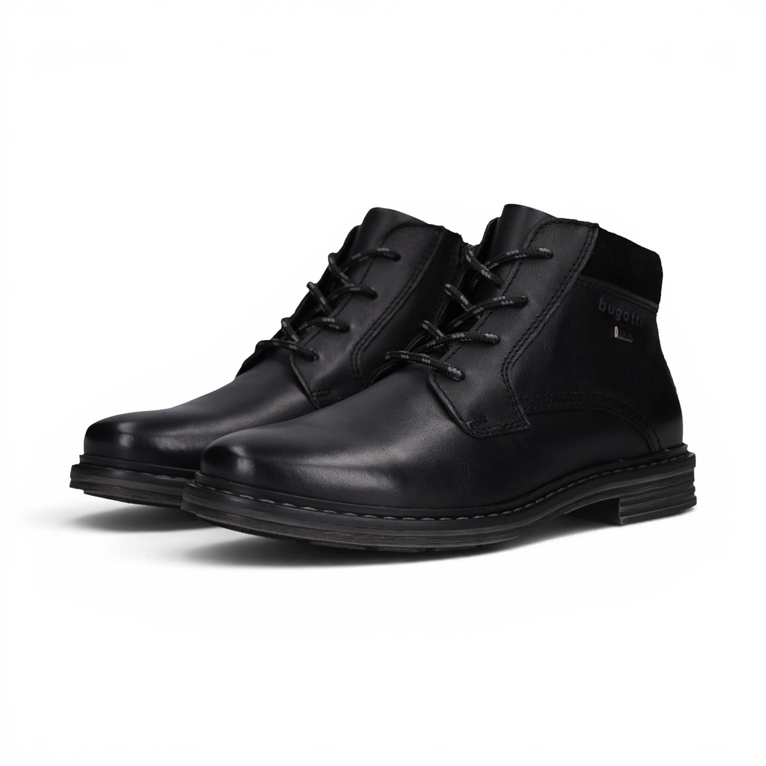Bugatti Mens Black Leather Lace-up Chukka Ankle Boots - Rigalo Evo