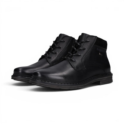 Bugatti Mens Black Leather Lace-up Chukka Ankle Boots - Rigalo Evo