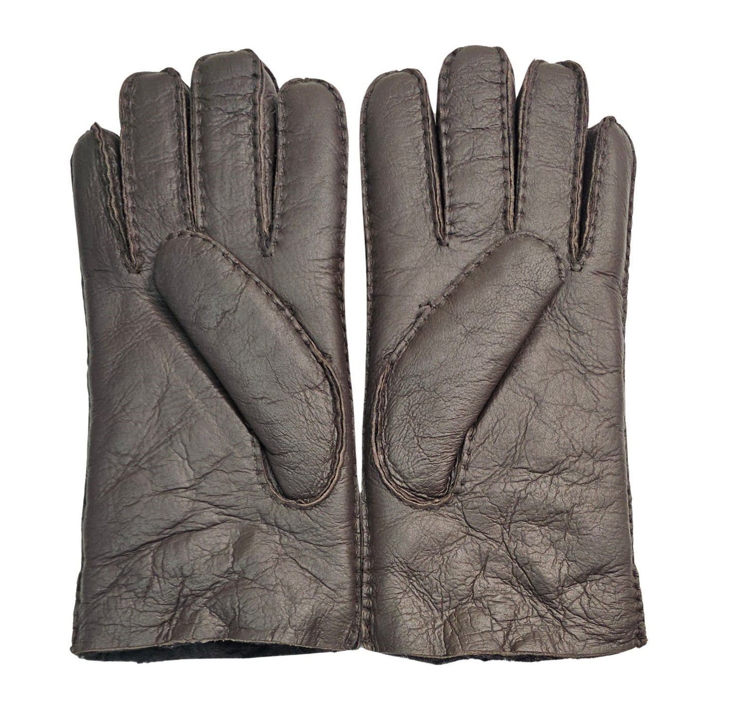 Mens Brown Luxury Sheepskin Leather Gloves