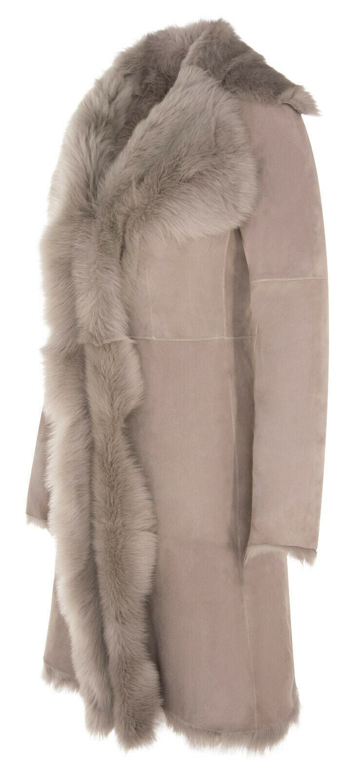 Womens Suede Toscana Sheepskin Trench Coat-Rochester