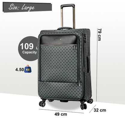 Cleveland Large Soft Shell Suitcase in Grey