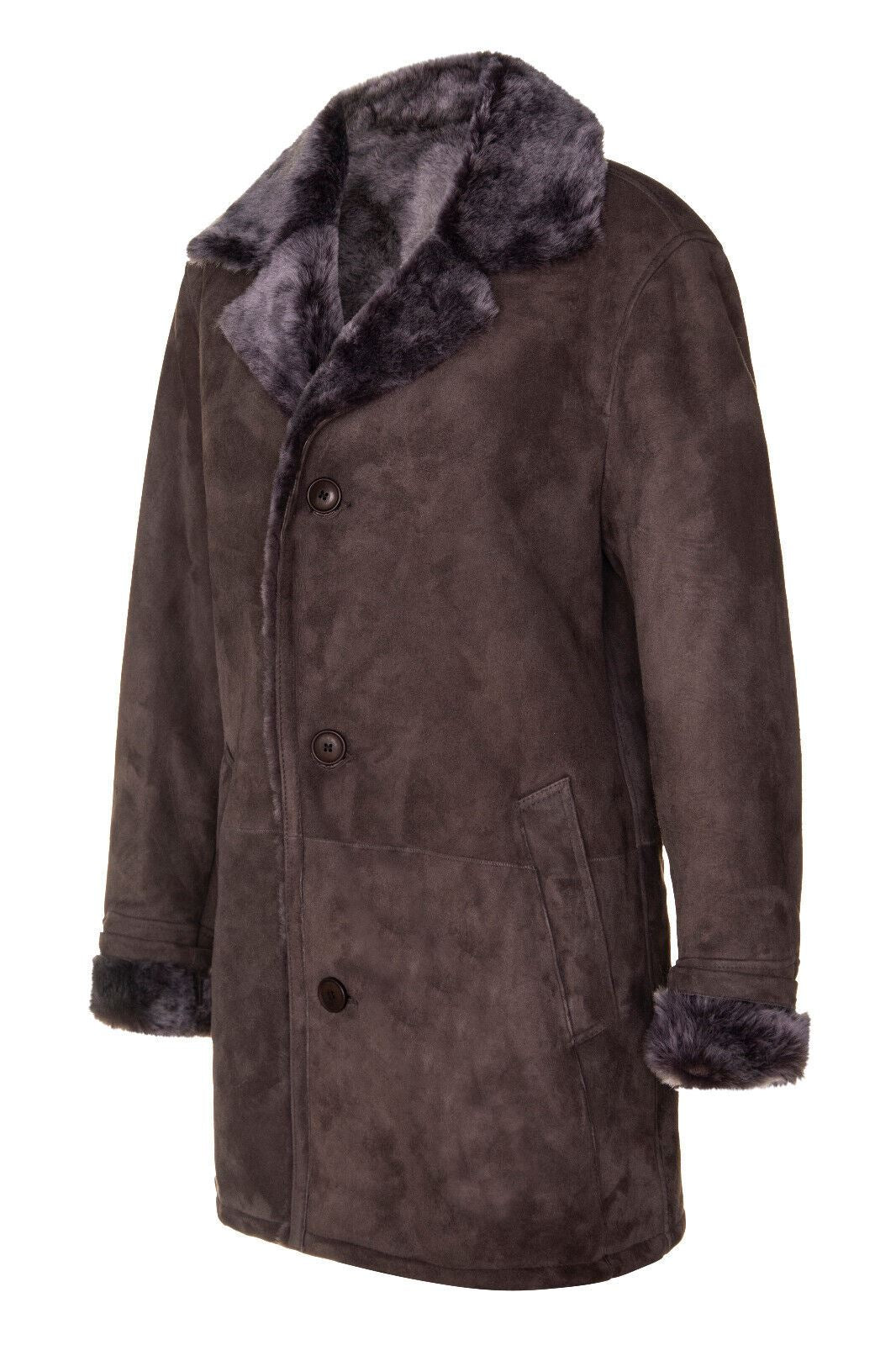 Mens Suede Sheepskin Classic Car Coat-Littlehampton
