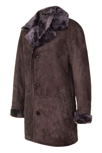 Mens Suede Sheepskin Classic Car Coat-Littlehampton
