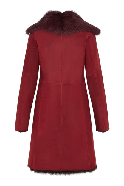 Womens Suede Toscana Sheepskin Trench Coat-Rochester