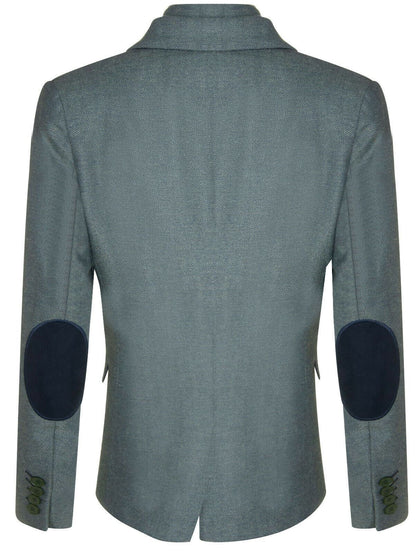 Womens Tweed Herringbone Green Wool 1920s Blazer