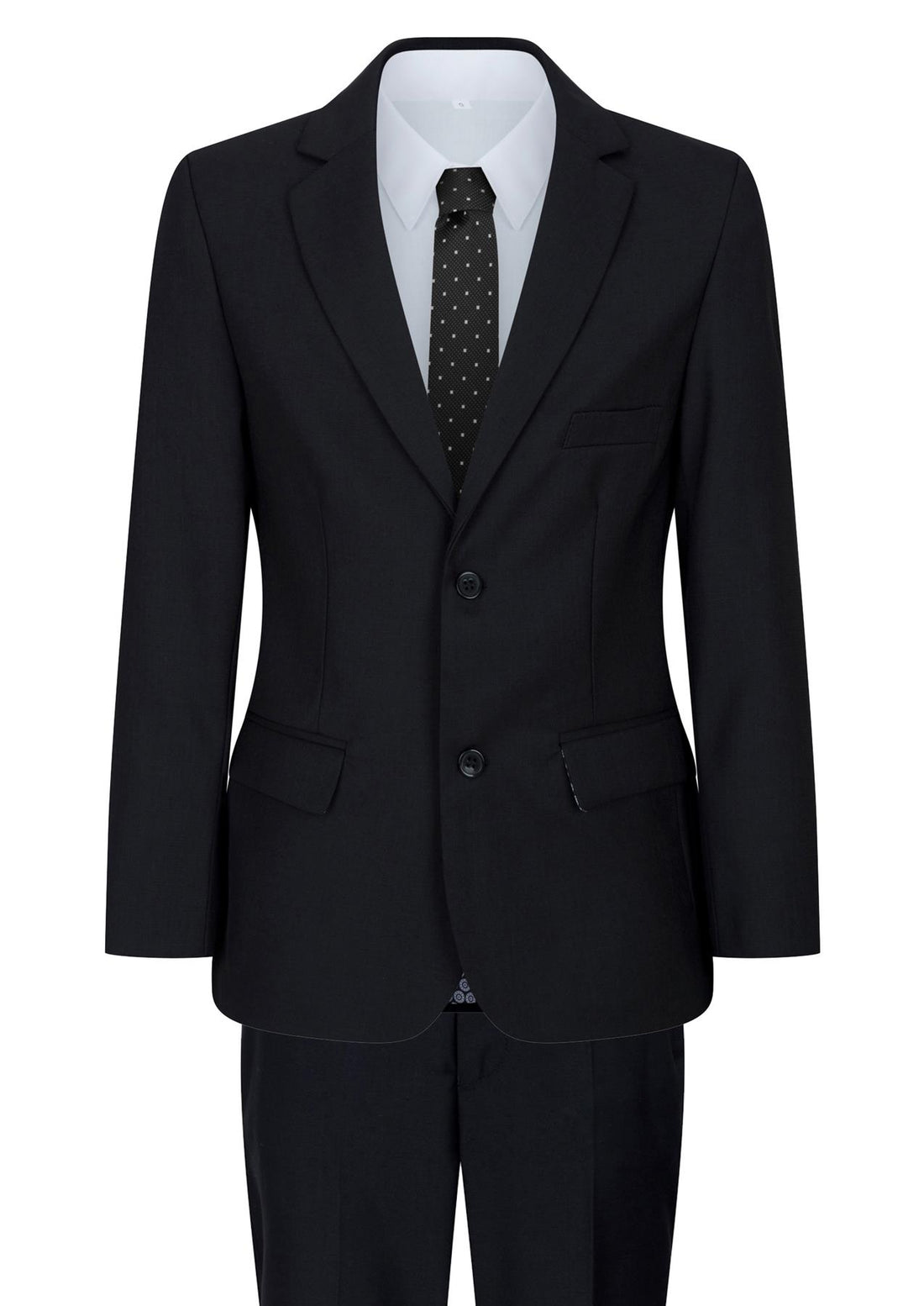 Boys 5 Piece Black Classic Suit - Upperclass Fashions 